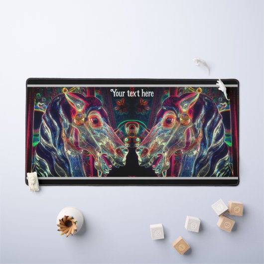 Elektrische Farben Karussell Pferdekunst Personali Schreibtischunterlage (Kindertisch)