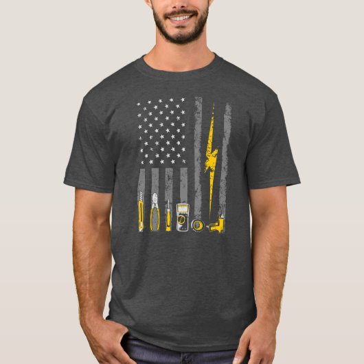 Elektrische Flag Tools Patriotic Job Wire T-Shirt (Vorderseite)