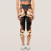 Elektrische Flammen aus funkelnd orangefarbenem Dr Capri Leggings (Rückseite)