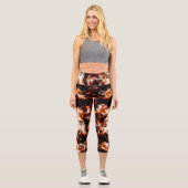 Elektrische Flammen aus funkelnd orangefarbenem Dr Capri Leggings (Vorderseite)