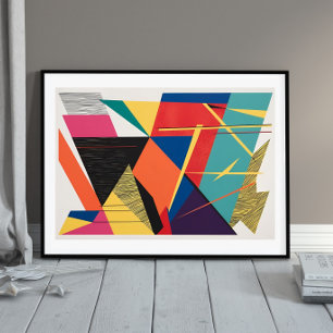 Elektrische Formen: Abstrakte geometrische Explosi Poster