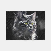 Elektrische Fractal Schwarze Katze Glow-Decke Fleecedecke (Vorderseite (Horizontal))