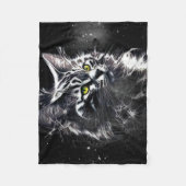 Elektrische Fractal Schwarze Katze Glow-Decke Fleecedecke (Vorderseite)