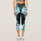 Elektrische funkelnd Dreiecksflammen Capri Leggings (Rückseite)