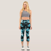 Elektrische funkelnd Dreiecksflammen Capri Leggings (Vorderseite)