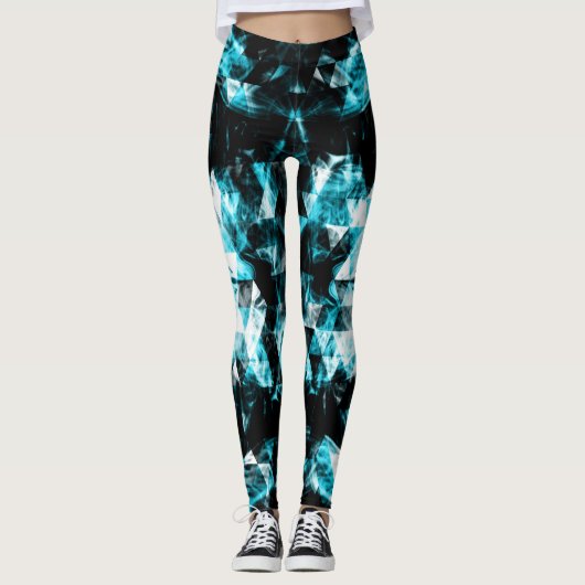 Elektrische funkelnd Dreiecksflammen Leggings (Vorderseite)