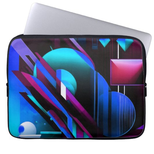 "Elektrische Geometrie" Laptopschutzhülle (Vorderseite)
