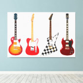 ELEKTRISCHE GITAREN 32x48 Leinwanddruck (Insitu (Holzboden))