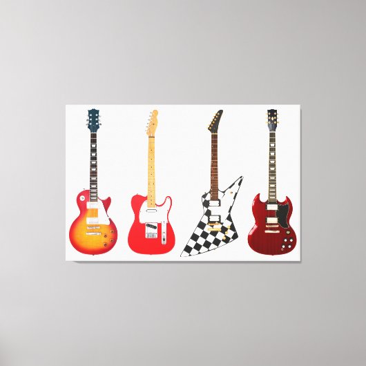 ELEKTRISCHE GITAREN 32x48 Leinwanddruck (Vorderseite)