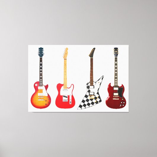 ELEKTRISCHE GITAREN ICONIC 40x60 Leinwanddruck (Vorderseite)