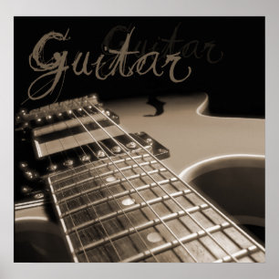Elektrische Gitarre 2 - braun Poster
