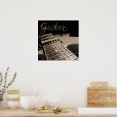 Elektrische Gitarre 2 - braun Poster (Küche)
