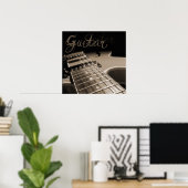 Elektrische Gitarre 2 - braun Poster (Heimbüro)