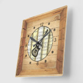 Elektrische Gitarre ~ 3 Dimensionen ~ Folk Art Box Quadratische Wanduhr (Winkel)