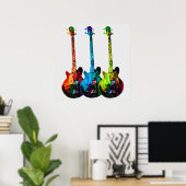 Elektrische Gitarre Abstrakt Poster (Heimbüro)