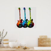 Elektrische Gitarre Abstrakt Poster (Küche)