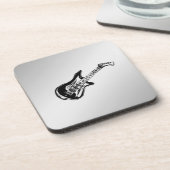 Elektrische Gitarre auf Silber Untersetzer (Linke Seite)