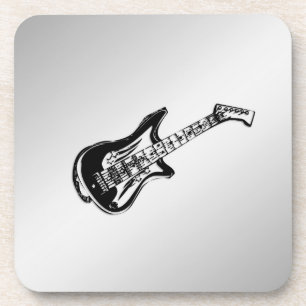 Elektrische Gitarre auf Silber Untersetzer