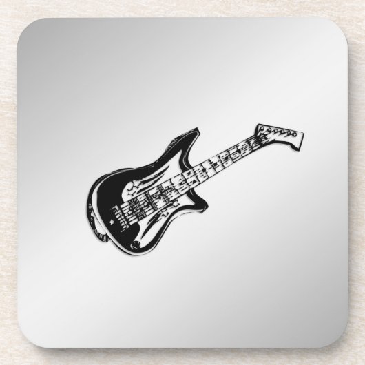 Elektrische Gitarre auf Silber Untersetzer (Vorderseite)