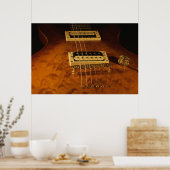 Elektrische Gitarre aus Holz Poster (Küche)