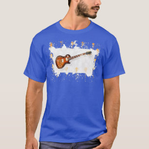 Elektrische Gitarre axt Wasserfarbe lackiert T-Shirt