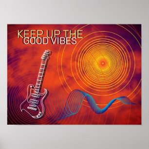 Elektrische Gitarre Behielt die Good Vibes Orange  Poster