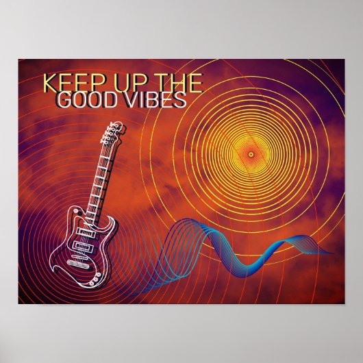 Elektrische Gitarre Behielt die Good Vibes Orange Poster (Vorne)