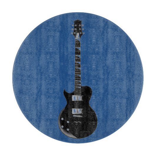 Elektrische Gitarre Blue Black Pop Art Case-Mate Schneidebrett (Vorderseite)