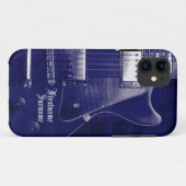 Elektrische Gitarre Blue Metallic Custom iPhone 5 Case-Mate iPhone Hülle (Rückseite (Horizontal))