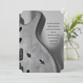 Elektrische Gitarre Elegante Hochzeit Einladung (Stehend Vorderseite)