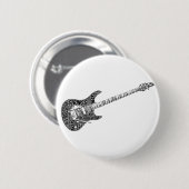 Elektrische Gitarre gestaltete Word Art Black Text Button (Vorne & Hinten)