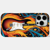 Elektrische Gitarre in Flammen Case-Mate iPhone Hülle (Rückseite (Horizontal))