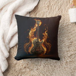 Elektrische Gitarre in Flammen                     Kissen