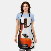 Elektrische Gitarre in Schwarz Schürze (Getragen)