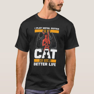 Elektrische Gitarre Katze   Gitarrist Metal Gitarr T-Shirt