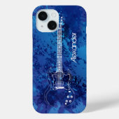 Elektrische Gitarre Kontur Blue Paint Splats Case-Mate iPhone Hülle (Rückseite)