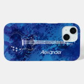 Elektrische Gitarre Kontur Blue Paint Splats Case-Mate iPhone Hülle (Rückseite (Horizontal))