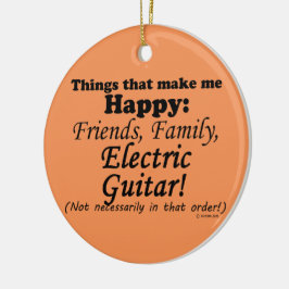 Elektrische Gitarre macht mich glücklich Keramikornament