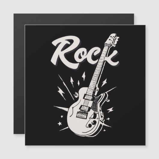 Elektrische Gitarre mit Rockwort Magnetkarte (Vorne/Hinten)