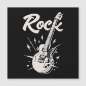 Elektrische Gitarre mit Rockwort Magnetkarte (Vorderseite)