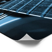 Elektrische Gitarre Nah hoch - blau Poster (Ecke)