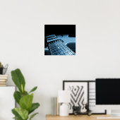 Elektrische Gitarre Nah hoch - blau Poster (Heimbüro)