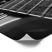 Elektrische Gitarre Nah hoch - Grau B&W Poster (Ecke)