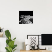 Elektrische Gitarre Nah hoch - Grau B&W Poster (Heimbüro)