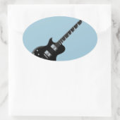 Elektrische Gitarre Ovaler Aufkleber (Tasche)