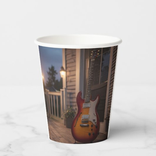 Elektrische Gitarre Pappbecher (Rückseite)