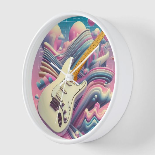 Elektrische Gitarre Pastel Pink Y2K Vaporwave Uhr (Winkel)