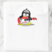 Elektrische Gitarre Penguin Runder Aufkleber (Tasche)