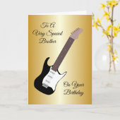 Elektrische Gitarre Personalisiert Brother Geburts Karte (Gelbe Blume)