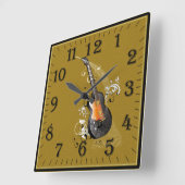 Elektrische Gitarre Quadratische Wanduhr (Winkel)